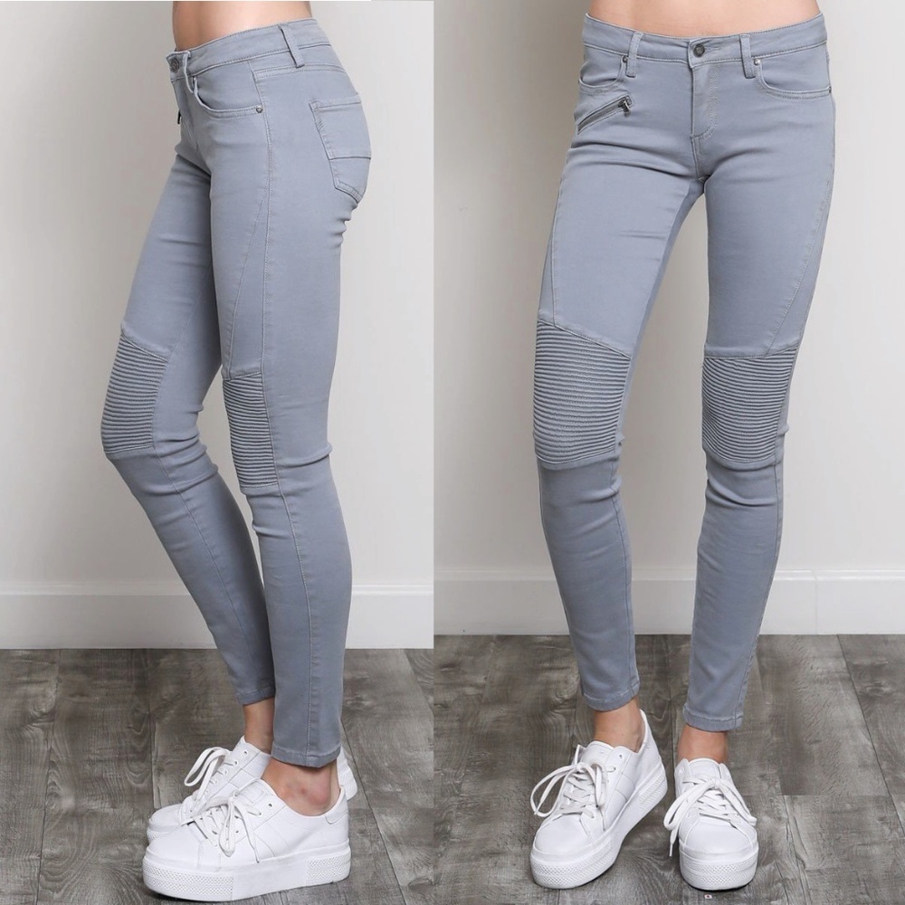 Moto Biker Jeggings Jean Leggings Pants Jeans! - Picture 3 of 4